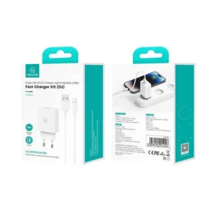 USAMS Punjač 18W USB CC083 i kabal SJ097 Lightning 2.1a 1M